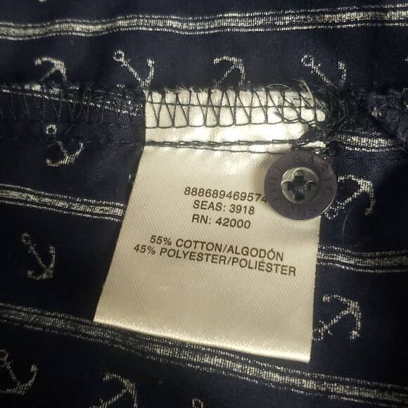 Basic Editions Navy Blue Anchor Button Down Sleeveless Top - Picture 6 of 9